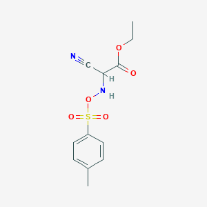 molecular formula C12H14N2O5S B1375886 Acetic acid, cyano[[[(4-methylphenyl)sulfonyl]oxy]amino]-, ethyl ester CAS No. 91158-65-5