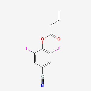 molecular formula C11H9I2NO2 B13758860 4-Cyano-2,6-diiodophenyl butyrate CAS No. 71412-25-4