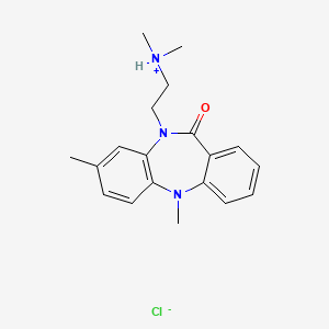 molecular formula C19H24ClN3O B13758880 2-(3,11-Dimethyl-6-oxobenzo[b][1,4]benzodiazepin-5-yl)ethyl-dimethylazanium;chloride CAS No. 1162-96-5