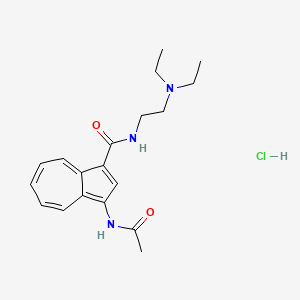 molecular formula C19H26ClN3O2 B13758898 N-[2-(Diethylamino)ethyl]-3-[(1-hydroxyethylidene)amino]azulene-1-carboximidic acid--hydrogen chloride (1/1) CAS No. 54805-31-1