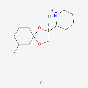 molecular formula C14H26ClNO2 B13758917 7-Methyl-2-(2-piperidyl)-1,4-dioxaspiro(4.5)decane hydrochloride CAS No. 7538-27-4