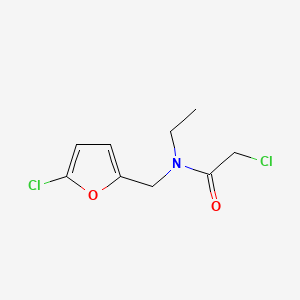 molecular formula C9H11Cl2NO2 B13758943 Acetamide, 2-chloro-N-((5-chloro-2-furanyl)methyl)-N-ethyl- CAS No. 75228-84-1