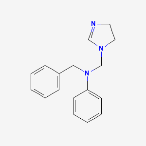 molecular formula C17H19N3 B13758959 2-Imidazoline, 1-(N-benzyl-N-phenylaminomethyl)- CAS No. 74038-77-0