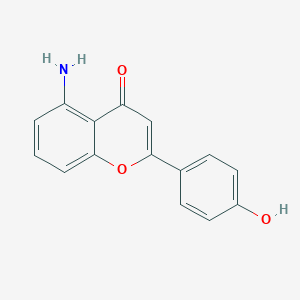 molecular formula C15H11NO3 B137590 2-(4-Hydroxyphenyl)-5-amino-4H-1-benzopyran-4-one CAS No. 129974-42-1