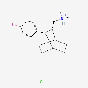 molecular formula C17H25ClFN B13759018 cis-3-(p-Fluorophenyl)-2-dimethylaminomethylbicyclo(2.2.2)octane, hydrochloride CAS No. 62373-86-8