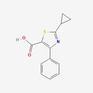 molecular formula C13H11NO2S B1375906 2-Cyclopropyl-4-phenyl-1,3-thiazole-5-carboxylic acid CAS No. 1394042-51-3
