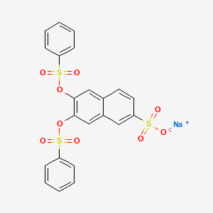 molecular formula C22H15NaO9S3 B13759065 Sodium 6,7-bis[(phenylsulfonyl)oxy]naphthalene-2-sulfonate CAS No. 63251-43-4