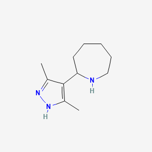 molecular formula C11H19N3 B1375908 2-(3,5-dimethyl-1H-pyrazol-4-yl)azepane CAS No. 1423367-36-5
