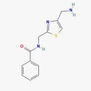 molecular formula C12H13N3OS B1375909 N-{[4-(aminomethyl)-1,3-thiazol-2-yl]methyl}benzamide CAS No. 1376044-35-7