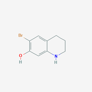 molecular formula C9H10BrNO B1375912 6-Bromo-1,2,3,4-tetrahydroquinolin-7-ol CAS No. 1367949-76-5