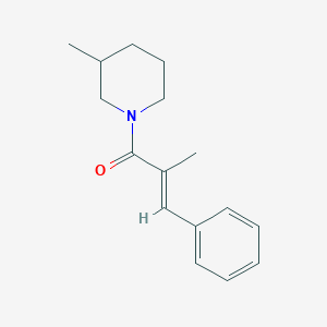molecular formula C16H21NO B13759122 Piperidine,3-methyl-1-(2-methyl-1-oxo-3-phenyl-2-propenyl)-(9ci) 