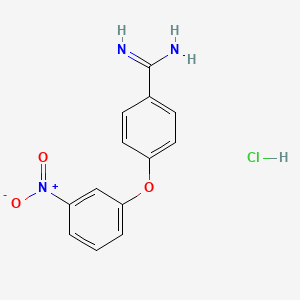 molecular formula C13H12ClN3O3 B1375914 4-(3-Nitrophenoxy)benzene-1-carboximidamide hydrochloride CAS No. 1267091-29-1