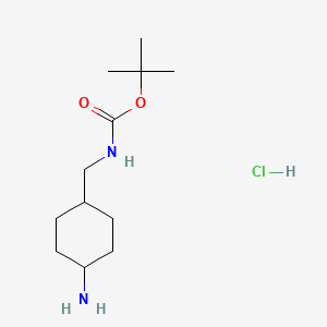 molecular formula C12H25ClN2O2 B1375917 tert-Butyl (((1r,4r)-4-aminocyclohexyl)methyl)carbamate hydrochloride CAS No. 1393441-75-2