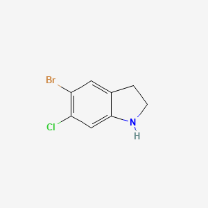 molecular formula C8H7BrClN B1375923 5-bromo-6-chloro-2,3-dihydro-1H-indole CAS No. 1368146-95-5