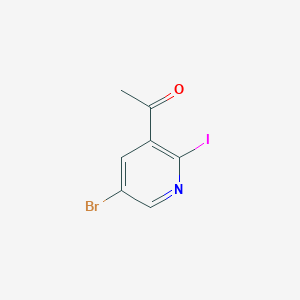 molecular formula C7H5BrINO B1375927 1-(5-broMo-2-iodopyridin-3-yl)ethanone CAS No. 1359703-93-7