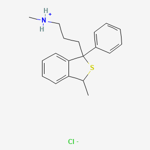 molecular formula C19H24ClNS B13759316 1,3-Dihydro-N,3-dimethyl-1-phenylbenzo(c)thiophene-1-propylamine hydrochloride CAS No. 26106-08-1