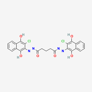 molecular formula C25H18Cl2N4O6 B13759321 1-N',5-N'-bis(3-chloro-1,4-dioxonaphthalen-2-yl)pentanedihydrazide CAS No. 22295-49-4