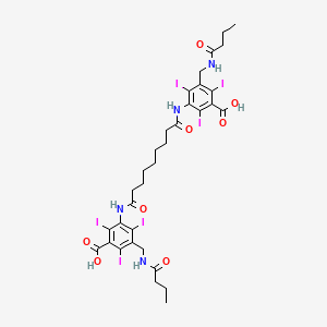 molecular formula C33H38I6N4O8 B13759350 Benzoic acid, 3,3'-(azelaoyldiimino)bis(5-(butyramidomethyl)-2,4,6-triiodo- CAS No. 25903-31-5