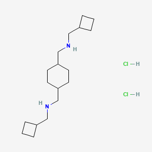 molecular formula C18H36Cl2N2 B13759368 trans-N,N'-Bis(cyclobutylmethyl)-1,4-cyclohexanebis(methylamine) dihydrochloride CAS No. 1155-65-3
