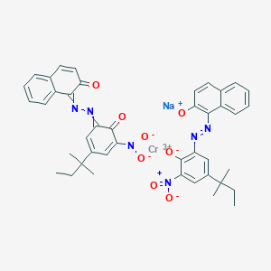 molecular formula C42H38CrN6O8.Na<br>C42H38CrN6NaO8 B13759373 Sodium bis(1-((2-hydroxy-3-nitro-5-tert-pentylphenyl)azo)-2-naphtholato(2-))chromate(1-) CAS No. 57206-83-4