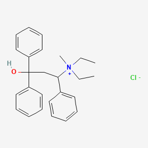 molecular formula C26H32ClNO B13759442 Diethyl(3-hydroxy-1,3,3-triphenylpropyl)methylammonium chloride hemihydrate CAS No. 73664-08-1