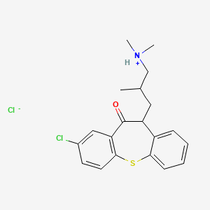 molecular formula C20H23Cl2NOS B13759455 [3-(3-chloro-5-oxo-6H-benzo[b][1]benzothiepin-6-yl)-2-methylpropyl]-dimethylazanium;chloride CAS No. 62674-85-5