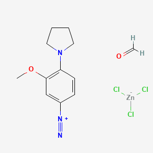molecular formula C12H16Cl3N3O2Zn B13759494 Formaldehyde;3-methoxy-4-pyrrolidin-1-ylbenzenediazonium;trichlorozinc(1-) CAS No. 71598-31-7