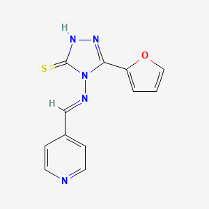 molecular formula C12H9N5OS B13759569 3-(furan-2-yl)-4-[(E)-pyridin-4-ylmethylideneamino]-1H-1,2,4-triazole-5-thione 