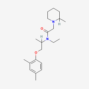 molecular formula C21H34N2O2 B13759624 N-[1-(2,4-dimethylphenoxy)propan-2-yl]-N-ethyl-2-(2-methylpiperidin-1-yl)acetamide 