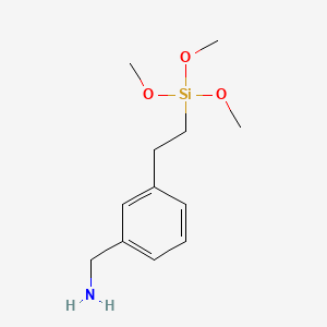 molecular formula C12H21NO3Si B13759626 Benzenemethanamine, 3(or 4)-[2-(trimethoxysilyl)ethyl]- CAS No. 70865-19-9