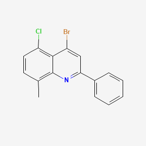 molecular formula C16H11BrClN B13759628 4-Bromo-5-chloro-8-methyl-2-phenylquinoline CAS No. 1189106-24-8
