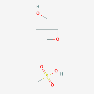 molecular formula C6H14O5S B1375969 Methanesulfonic acid;(3-methyloxetan-3-yl)methanol CAS No. 3864-43-5