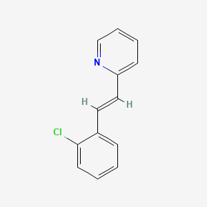 molecular formula C13H10ClN B13759695 Pyridine, 2-(2-(chlorophenyl)vinyl)-, trans- CAS No. 2739-76-6