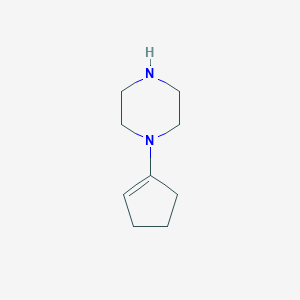 molecular formula C9H16N2 B13759731 Piperazine, 1-(1-cyclopenten-1-yl)-(9CI) CAS No. 507471-52-5