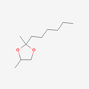 molecular formula C11H22O2 B13759760 2-Hexyl-2,4-dimethyl-1,3-dioxolane CAS No. 5461-65-4