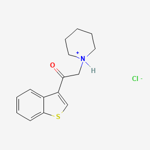molecular formula C15H18ClNOS B13759777 Benzo(b)thien-3-yl piperidinomethyl ketone hydrochloride CAS No. 7349-48-6