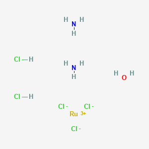 molecular formula Cl5H10N2ORu B13759795 Azane;ruthenium(3+);trichloride;hydrate;dihydrochloride CAS No. 25461-53-4