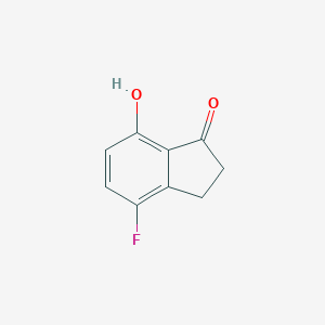molecular formula C9H7FO2 B137598 4-Fluoro-7-hydroxy-2,3-dihydro-1H-inden-1-one CAS No. 136191-16-7