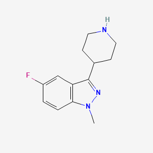 molecular formula C13H16FN3 B13759821 5-Fluoro-1-methyl-3-(piperidin-4-yl)-1H-indazole CAS No. 742075-92-9