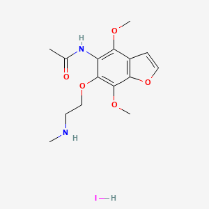 molecular formula C15H21IN2O5 B13759824 N-(4,7-Dimethoxy-6-(2-(methylamino)ethoxy)-5-benzofuranyl)acetamide hydroiodide CAS No. 75883-55-5