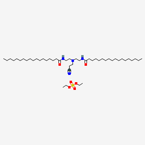 molecular formula C47H94N4O6S B13759833 N,N'-Distearoyl-N''-cyanoethyldiethylenetriamine, diethyl sulfate salt CAS No. 70693-75-3