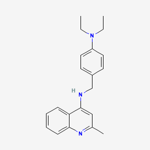molecular formula C21H25N3 B13759858 N-[(4-diethylaminophenyl)methyl]-2-methyl-quinolin-4-amine CAS No. 5430-95-5
