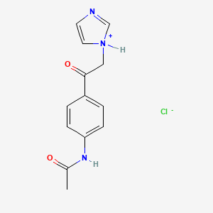 molecular formula C13H14ClN3O2 B13759903 N-(4-Acetamidophenacyl)imidazole hydrochloride CAS No. 77234-70-9