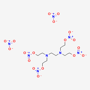 molecular formula C10H20N8O18-2 B13760040 N,N,N',N'-Tetrakis(2-(nitrooxy)ethyl)ethylenediammonium dinitrate CAS No. 49776-32-1