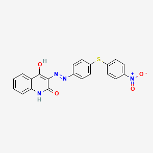 molecular formula C21H14N4O4S B13760042 4-hydroxy-3-[[4-(4-nitrophenyl)sulfanylphenyl]diazenyl]-1H-quinolin-2-one CAS No. 6300-45-4