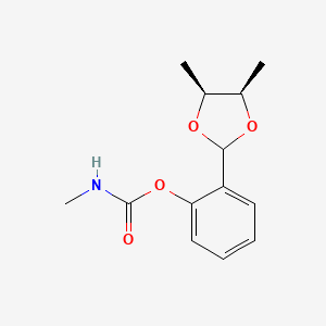 molecular formula C13H17NO4 B13760159 cis-syn-o-(4,5-Dimethyl-1,3-dioxolan-2-yl)phenyl methylcarbamate CAS No. 24380-86-7