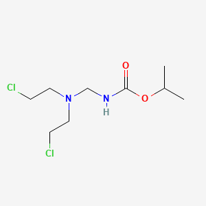 molecular formula C9H18Cl2N2O2 B13760167 Carbamic acid, N-bis(2-chloroethyl)aminomethyl-, isopropyl ester CAS No. 58050-44-5