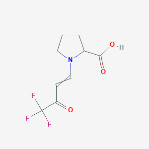molecular formula C9H10F3NO3 B137602 1-(4,4,4-Trifluoro-3-oxobut-1-en-1-yl)pyrrolidine-2-carboxylic acid CAS No. 133992-80-0