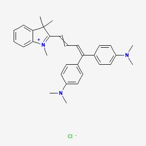 molecular formula C31H36ClN3 B13760294 2-(4,4-Bis(4-(dimethylamino)phenyl)buta-1,3-dienyl)-1,3,3-trimethyl-3H-indolium chloride CAS No. 54268-69-8