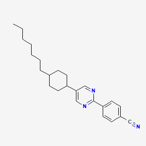 molecular formula C24H31N3 B13760326 Benzonitrile, 4-[5-(trans-4-heptylcyclohexyl)-2-pyrimidinyl]- CAS No. 72785-10-5